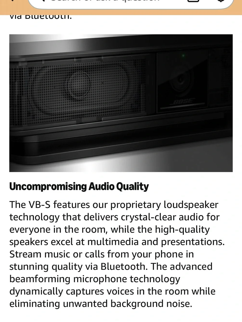 Bose Professional VB-S Desktop Conference Speaker with Camera - Black